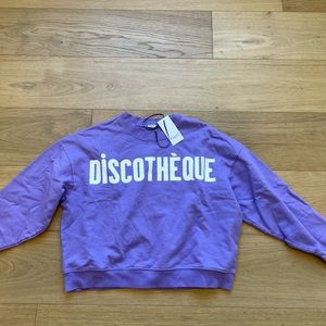 Clare V Purple Crop Sweatshirt